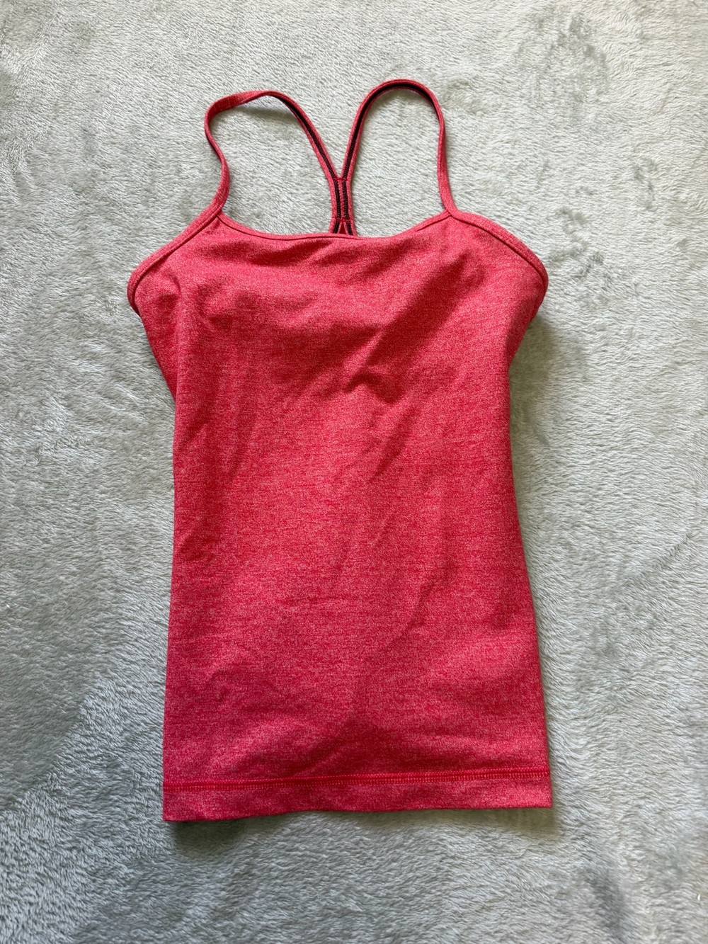 lululemon athletica Heathered Red and Pink Racerback Tank
